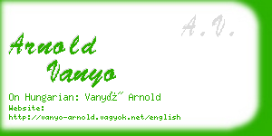 arnold vanyo business card